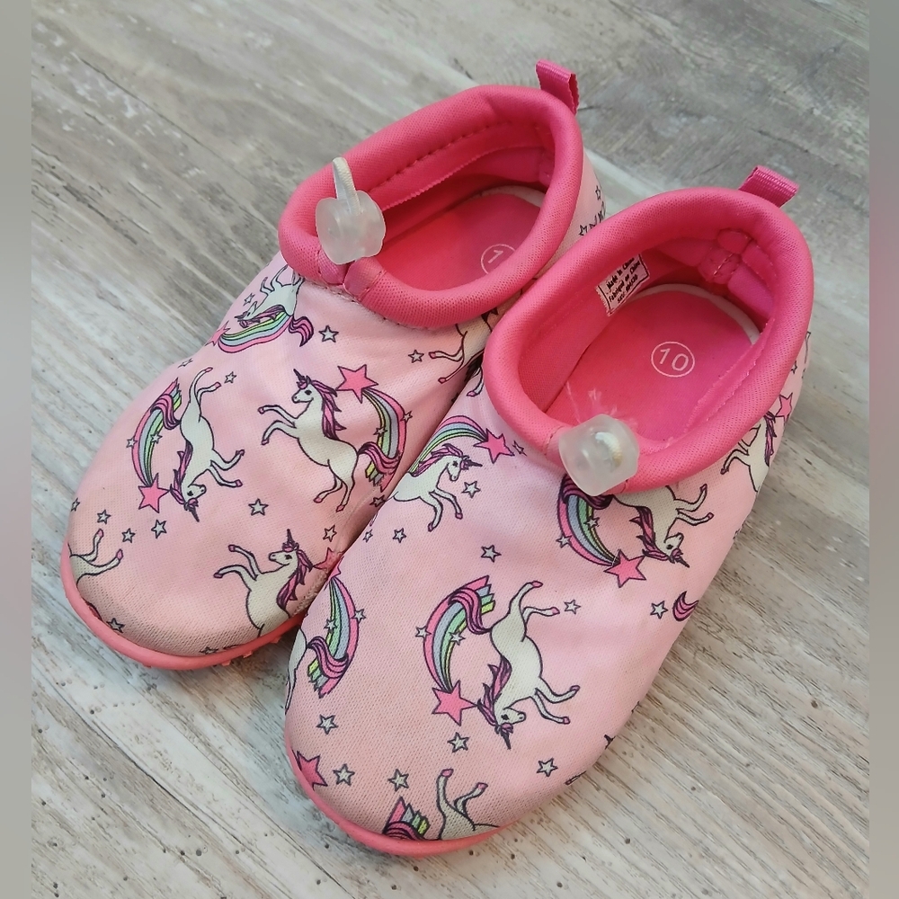 Girls Unicorn Water Shoes Size 10 Pink Beach Pool Swim